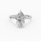 MAGNOLIA marquise floral setting solitaire engagement ring - band detail