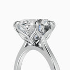 MAGNOLIA oval floral setting engagement ring - back view