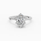 MAGNOLIA oval floral setting engagement ring - band detail