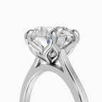 MAGNOLIA round brilliant floral setting solitaire engagement ring - back view