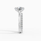 MAGNOLIA round brilliant floral setting solitaire engagement ring - close-up