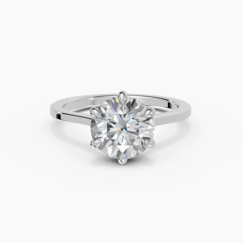 MAGNOLIA | Anillo solitario brillante engaste floral