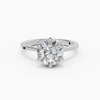 MAGNOLIA round brilliant floral setting solitaire engagement ring - band detail