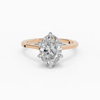 MAGNOLIA oval floral setting engagement ring - gallery