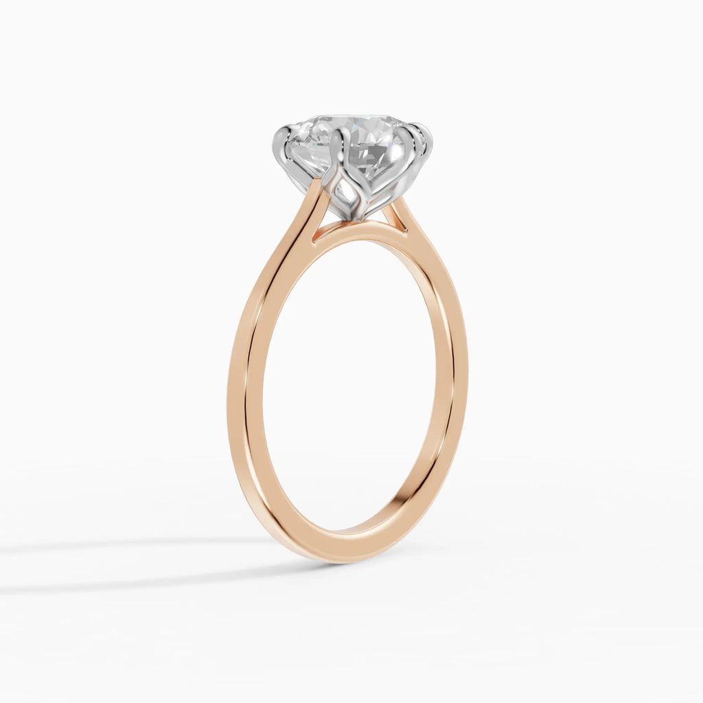 MAGNOLIA | Anillo solitario brillante engaste floral