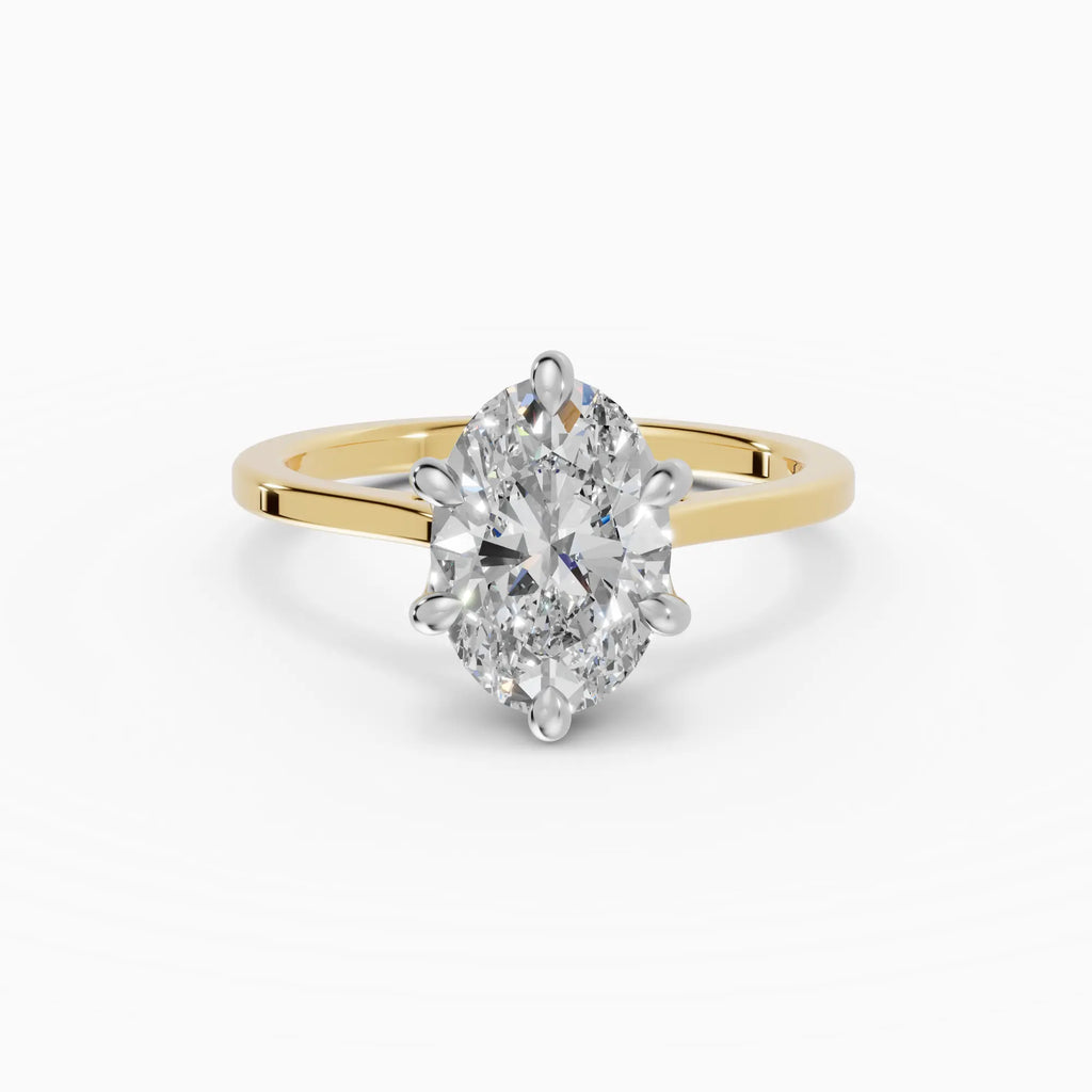 Anillo de compromiso MAGNOLIA oval engaste floral
