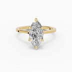 MAGNOLIA marquise floral setting solitaire engagement ring in 18k yellow gold