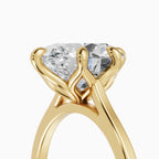 MAGNOLIA oval floral setting engagement ring in 14k yellow gold - setting detail