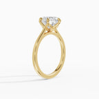 MAGNOLIA oval floral setting engagement ring in white gold - side view