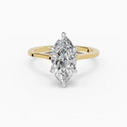 MAGNOLIA marquise floral setting solitaire engagement ring - gallery