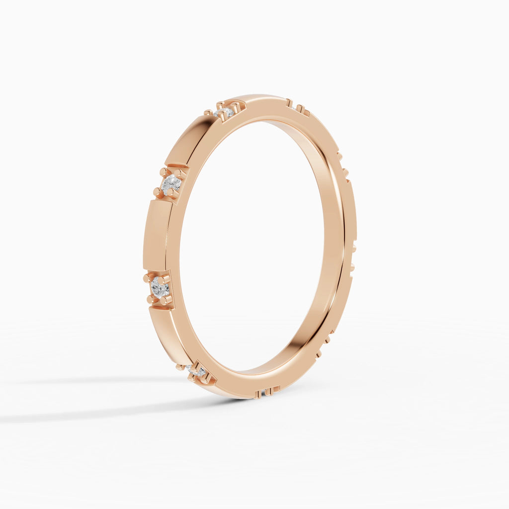 Anillo de compromiso Petra en oro rosa con diamante corte brillante