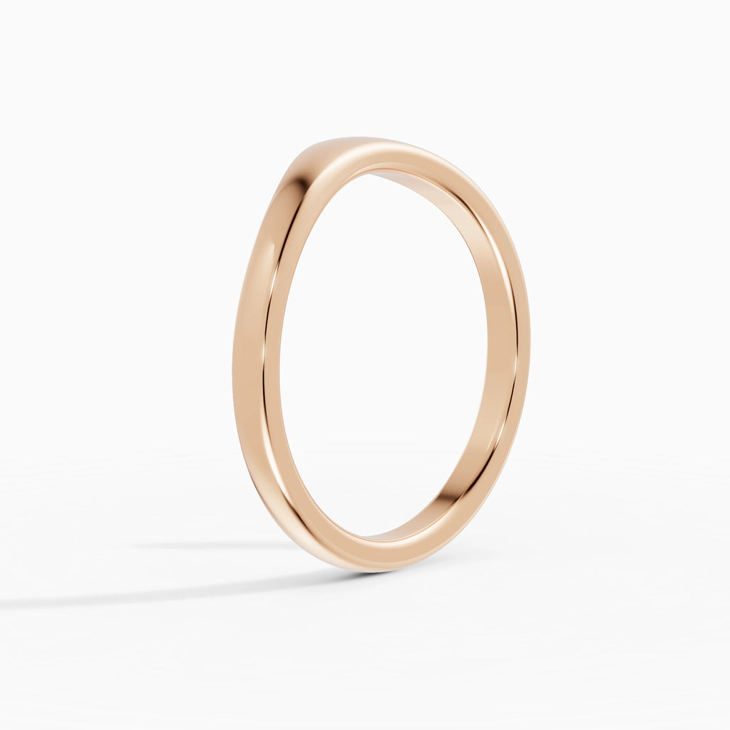 Anillo de compromiso Selene en oro rosa vista lateral