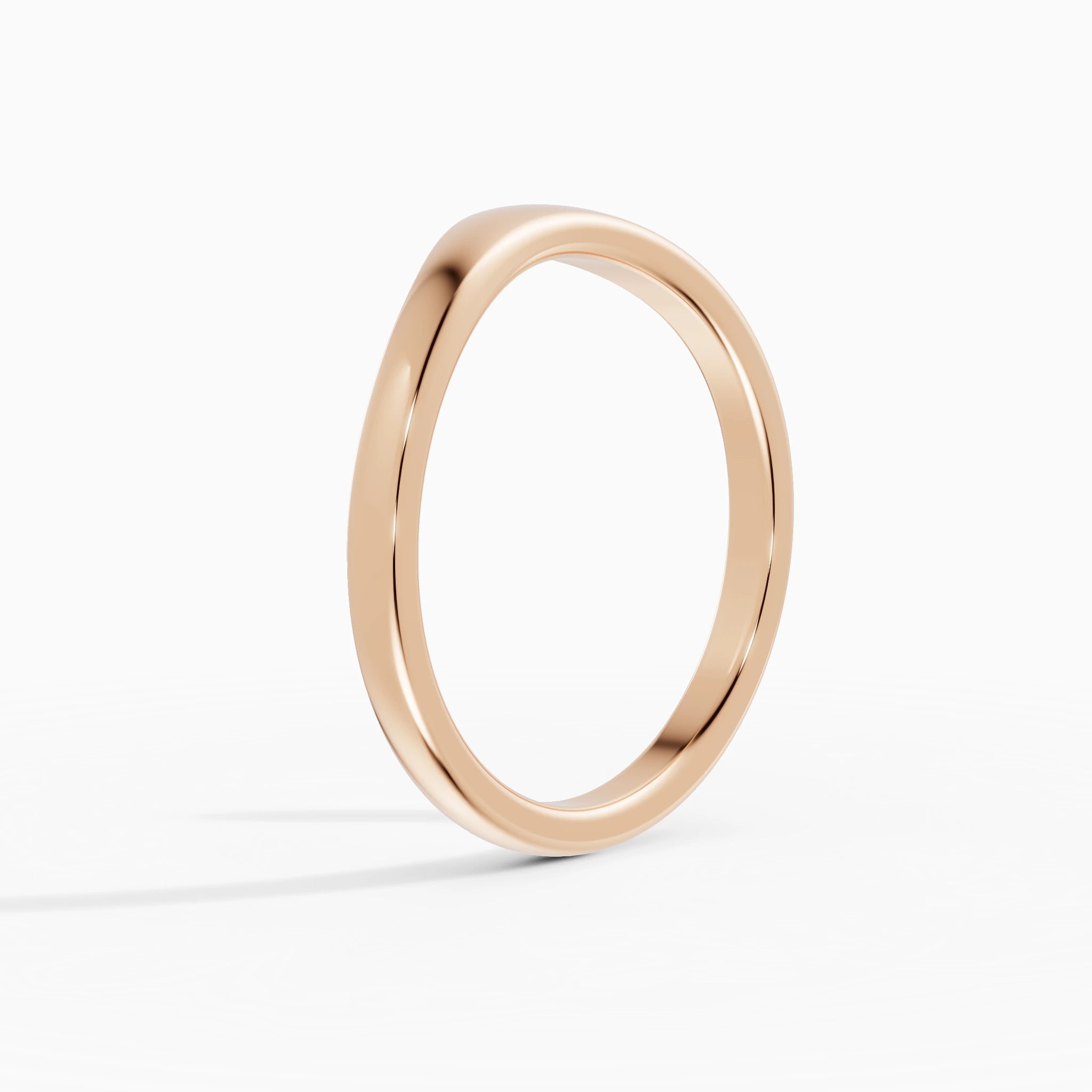 Anillo de compromiso Selene en oro rosa vista lateral