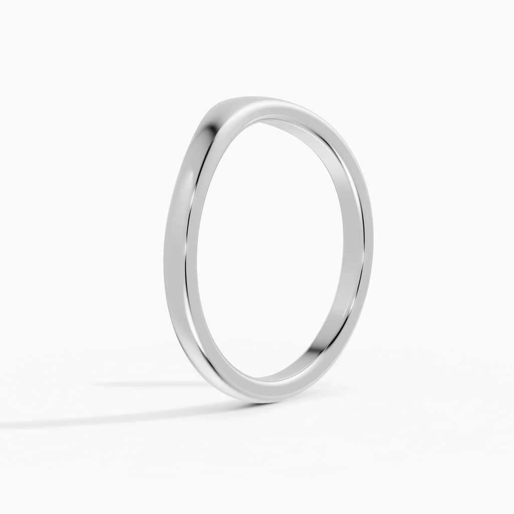 Anillo de compromiso Selene en oro blanco vista lateral