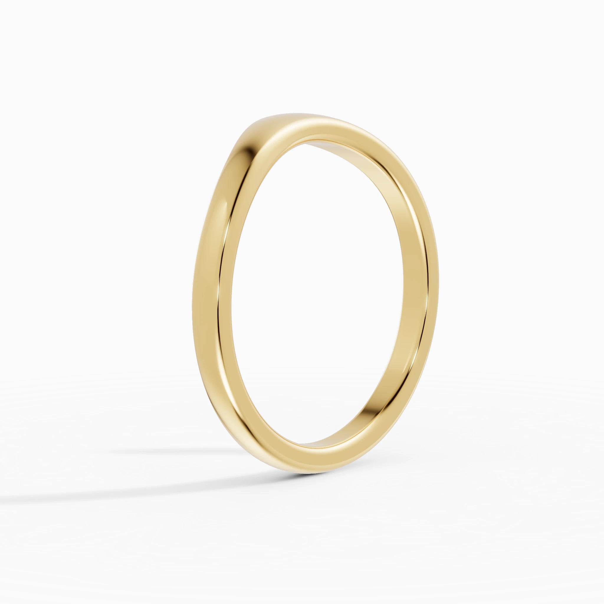 Anillo de compromiso Selene en oro amarillo vista lateral