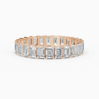 STRATA engagement ring in rose gold with emerald cut diamonds 0.1 ct total