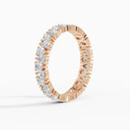 STRATA engagement ring in rose gold with pear cut diamonds 0.13 ct total, side view