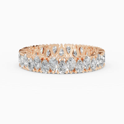 Anillo de compromiso Strata en oro rosa con diamantes corte pera de 0,13 ct total
