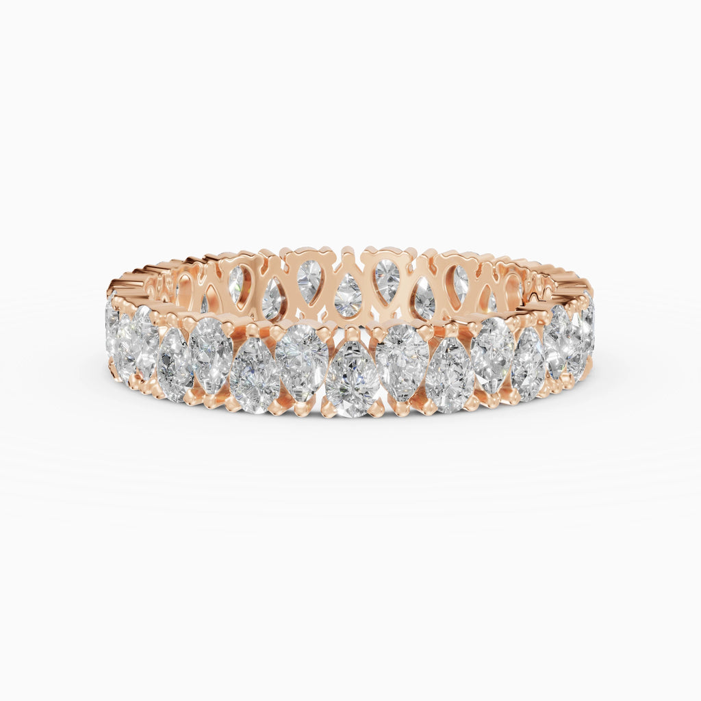 Anillo de compromiso Strata en oro rosa con diamantes corte pera de 0,13 ct total