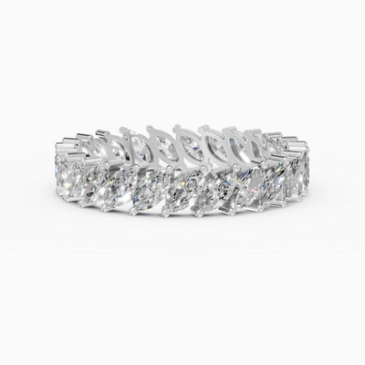Anillo de compromiso Strata en oro blanco con diamantes corte marquesa de 0,1 ct total