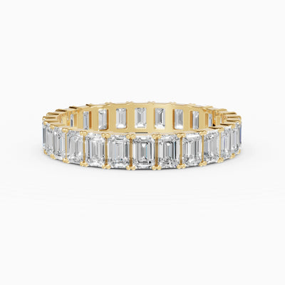 Anillo de compromiso Strata en oro amarillo con diamantes corte esmeralda de 0,1 ct total