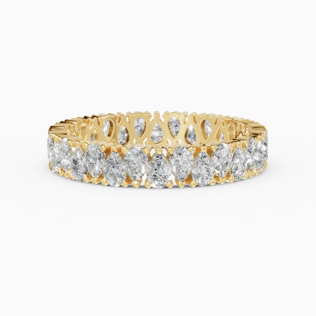Anillo de compromiso Strata en oro amarillo con diamantes corte pera de 0,13 ct total