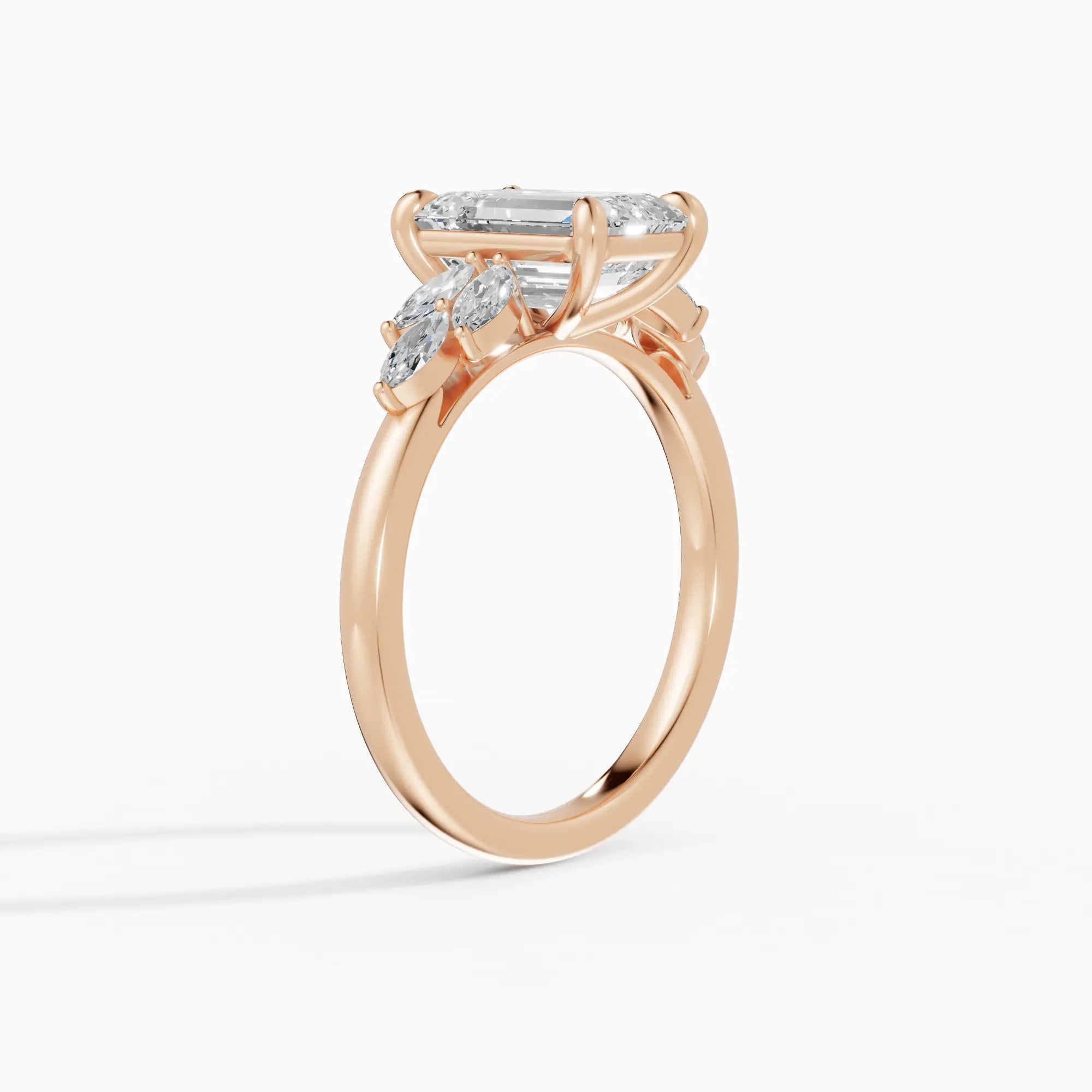Anillo de compromiso VESTA esmeralda clúster - medidas