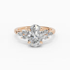 Anillo de compromiso VESTA oval clúster - medidas