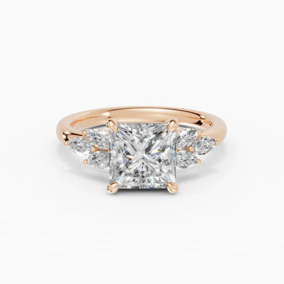 Anillo de compromiso VESTA princesa clúster - medidas