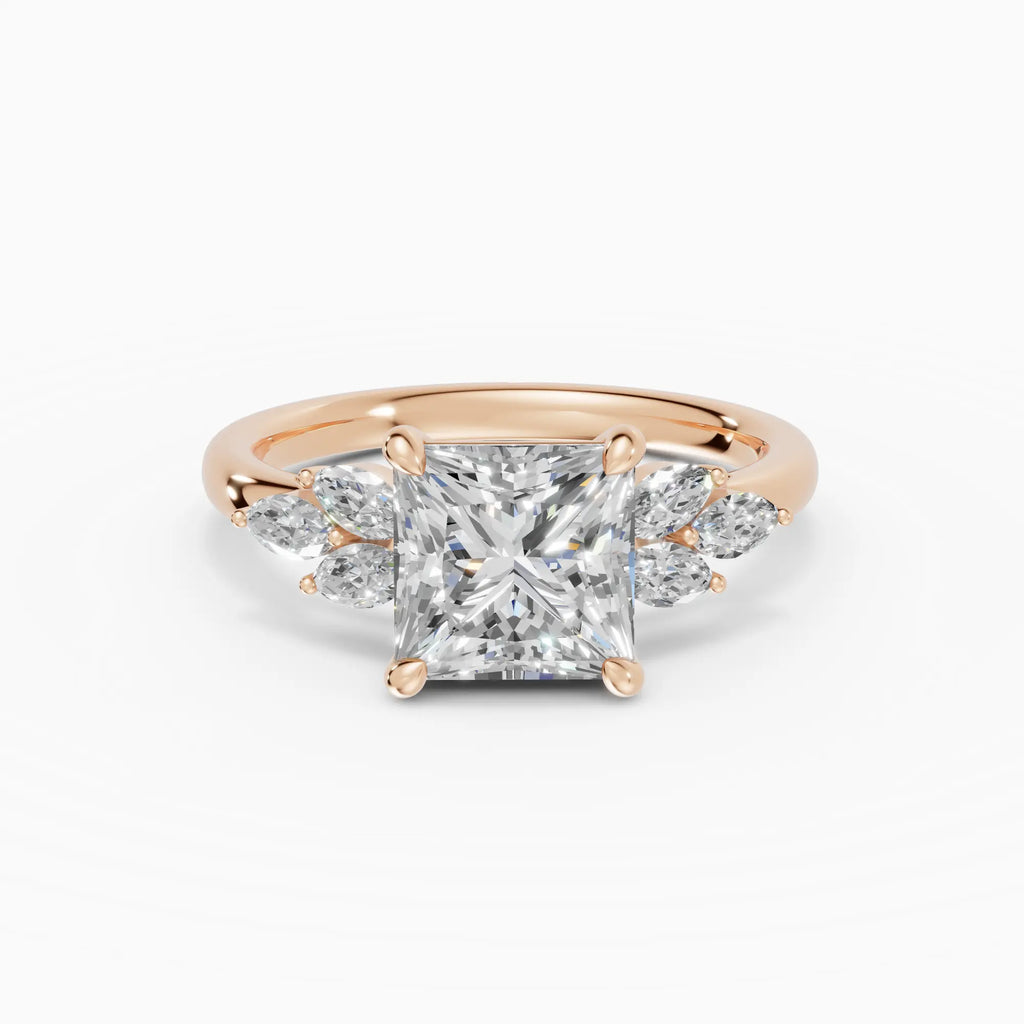 Anillo de compromiso VESTA princesa clúster - medidas