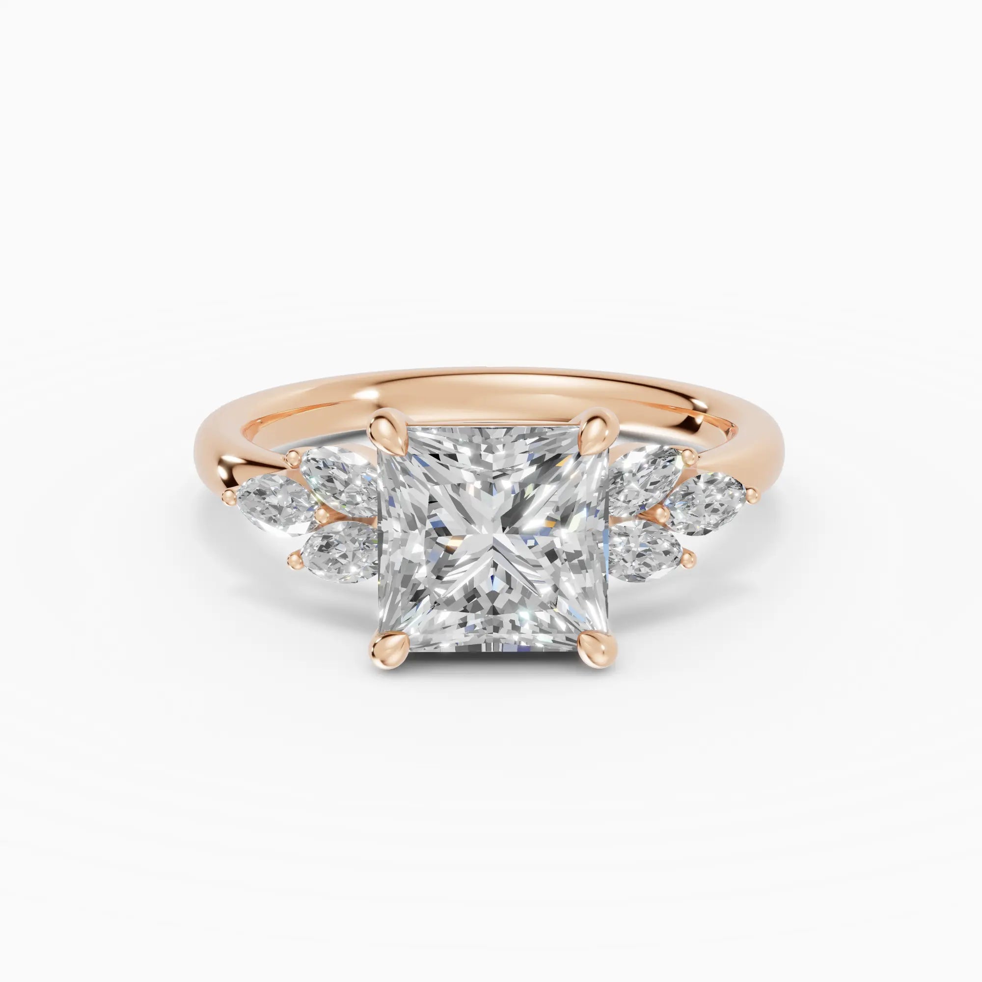 Anillo de compromiso VESTA princesa clúster - medidas