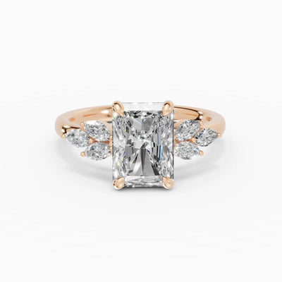 Anillo de compromiso VESTA radiante clúster - con caja