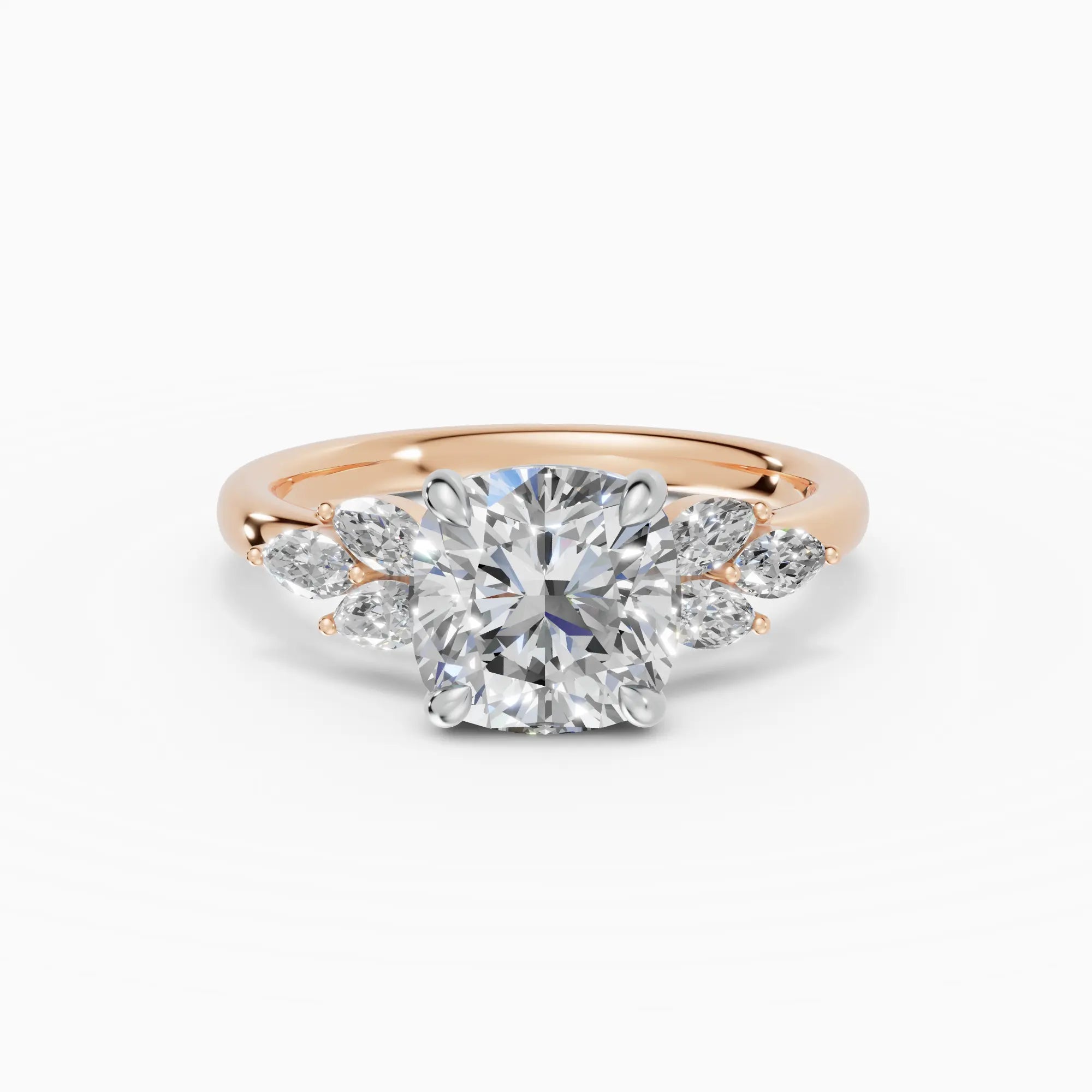 Anillo de compromiso VESTA cojín clúster - galería
