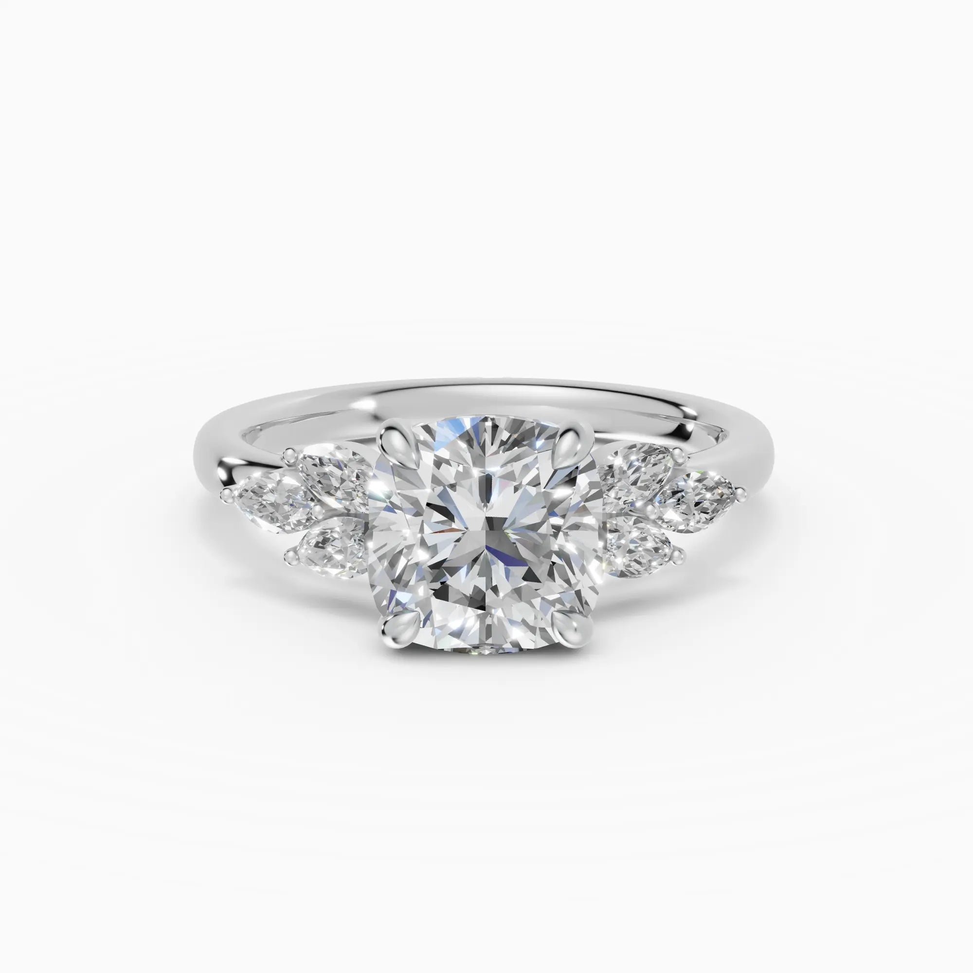 Anillo de compromiso VESTA cojín clúster - detalle banda