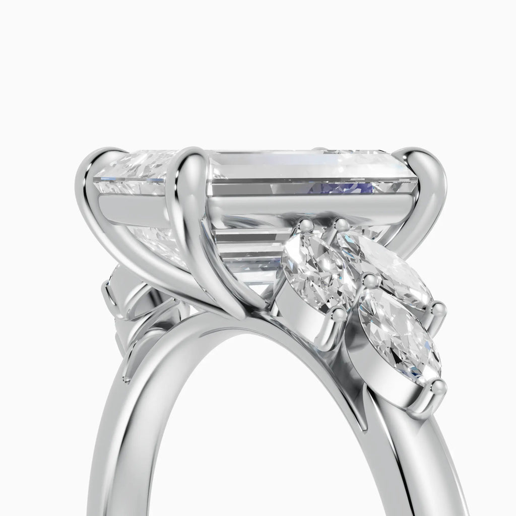 Anillo de compromiso VESTA esmeralda clúster - vista trasera