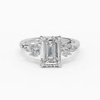 Anillo de compromiso VESTA esmeralda clúster - detalle banda