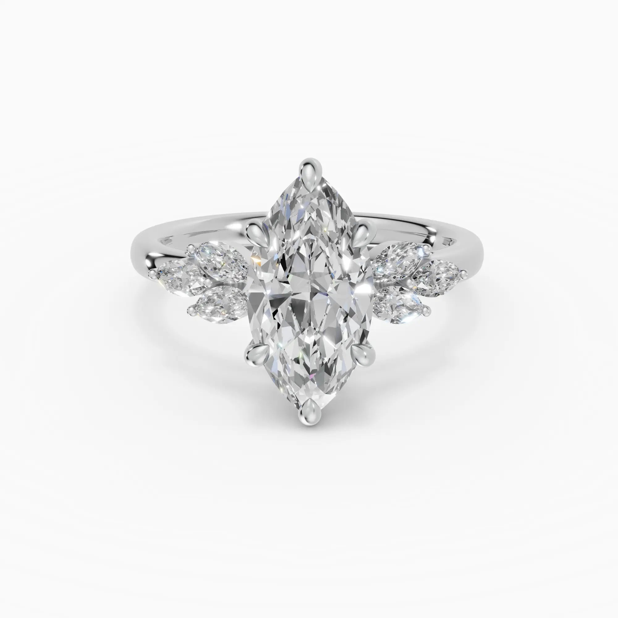 Anillo de compromiso VESTA marquesa clúster - detalle banda