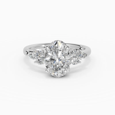 Anillo de compromiso VESTA oval clúster - detalle banda
