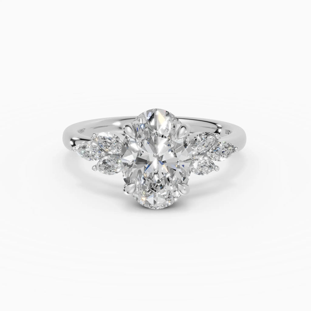 Anillo de compromiso VESTA oval clúster - detalle banda