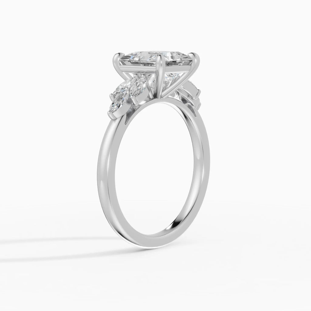 Anillo de compromiso VESTA princesa clúster - puesto en mano