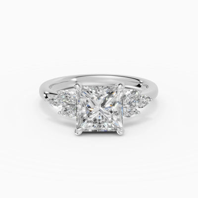 Anillo de compromiso VESTA princesa clúster - detalle banda