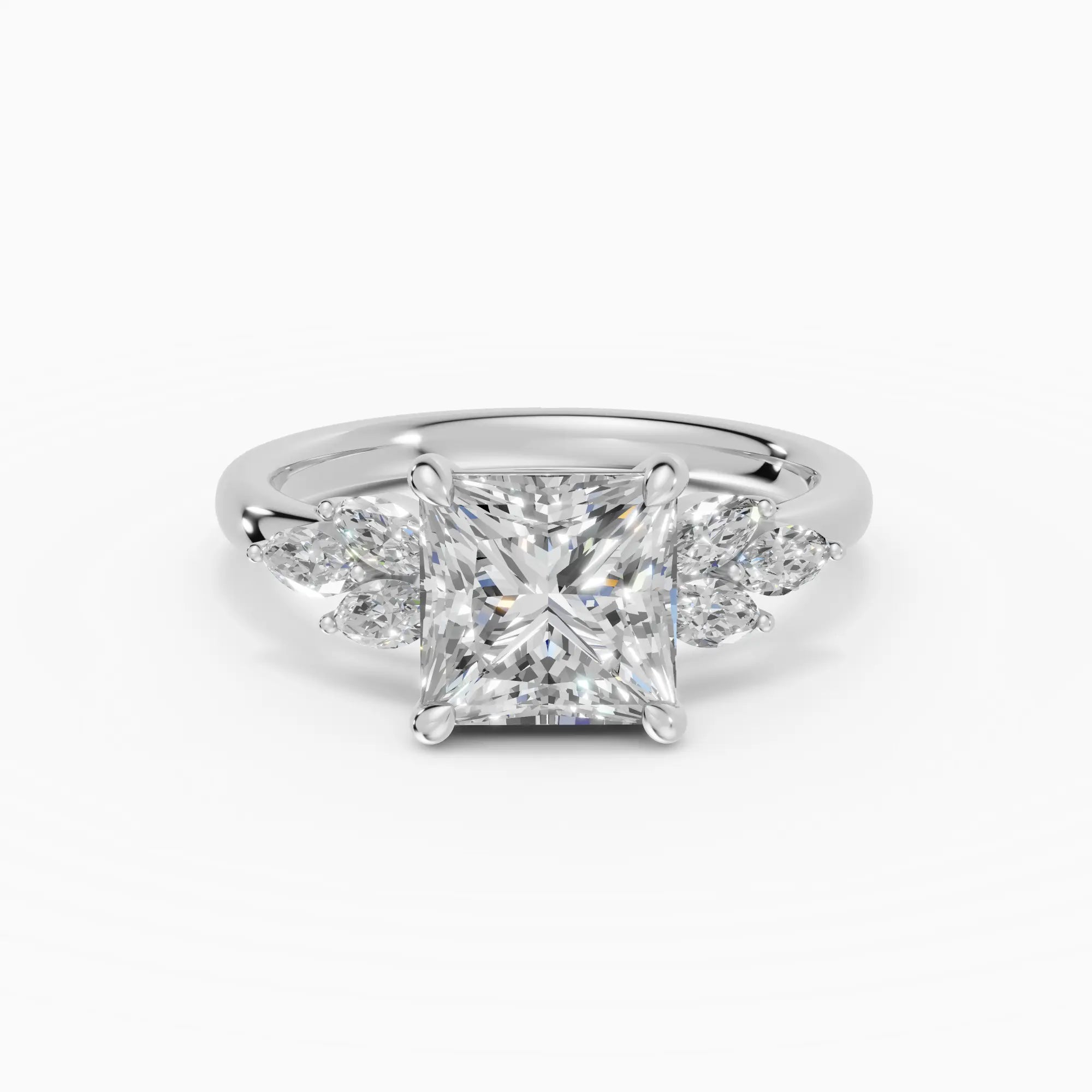 Anillo de compromiso VESTA princesa clúster - detalle banda