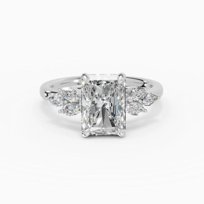 Anillo de compromiso VESTA radiante clúster - detalle banda