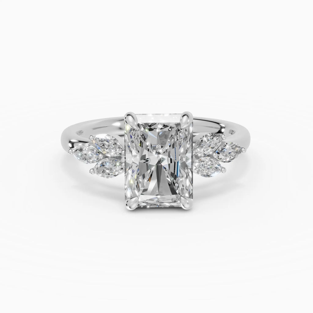 Anillo de compromiso VESTA radiante clúster - detalle banda