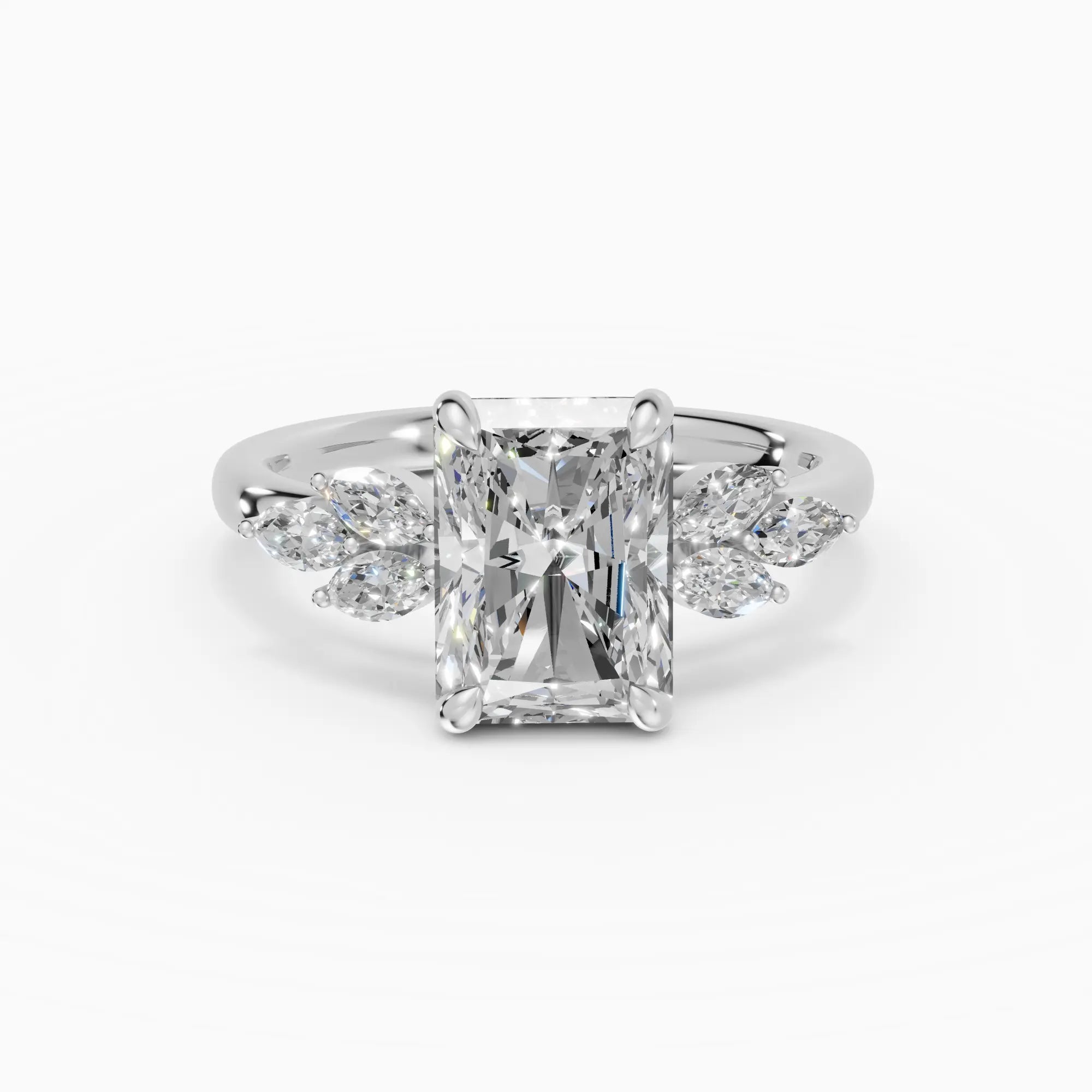 Anillo de compromiso VESTA radiante clúster - detalle banda