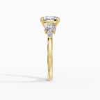 Anillo de compromiso VESTA cojín clúster en oro rosa 18k - vista superior