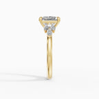 Anillo de compromiso VESTA princesa clúster en oro rosa 18k - vista superior