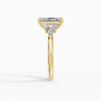 Anillo de compromiso VESTA radiante clúster en oro rosa 18k - vista superior