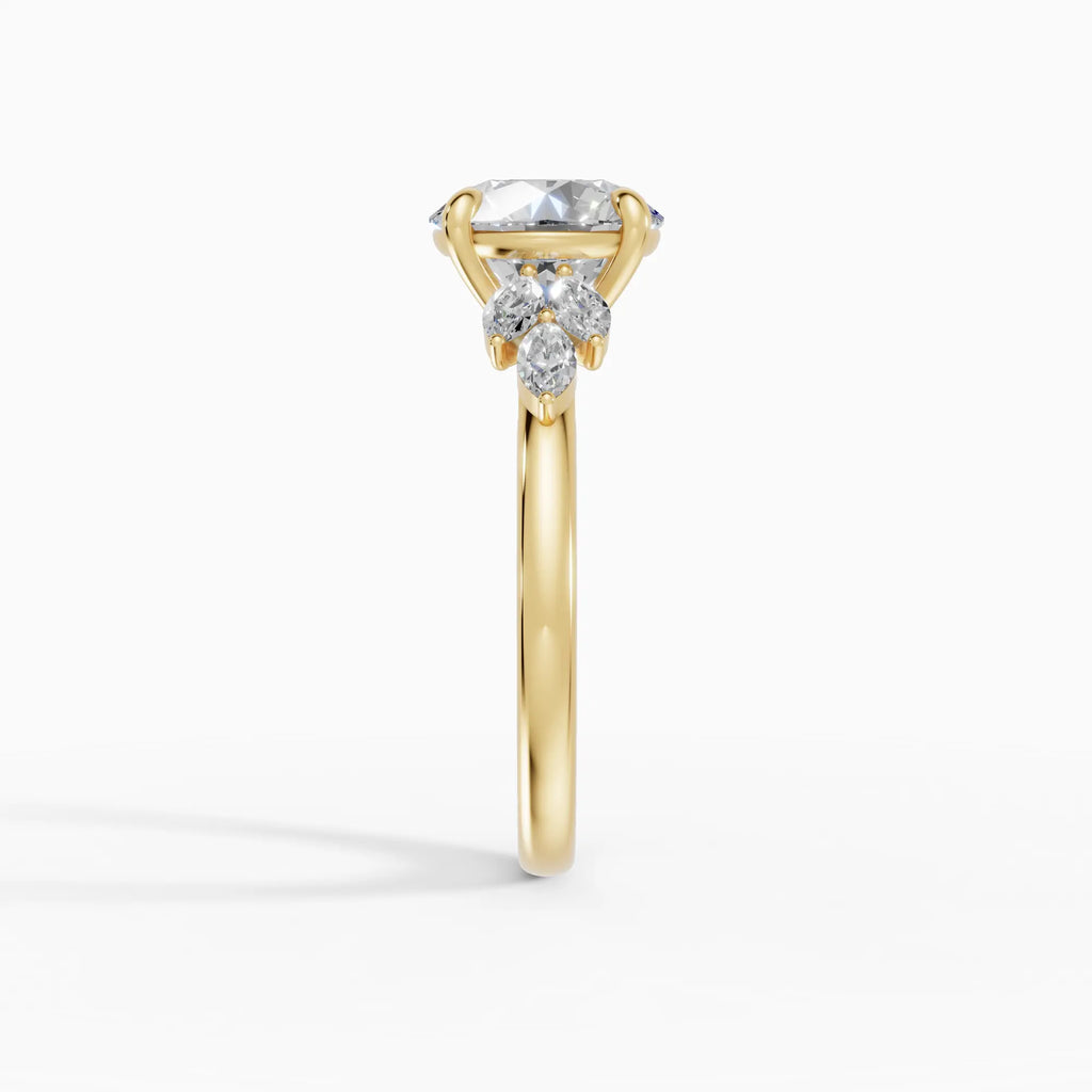 Anillo de compromiso VESTA brillante clúster en oro rosa 18k - vista superior