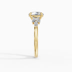 Anillo de compromiso VESTA brillante clúster en oro rosa 18k - vista superior